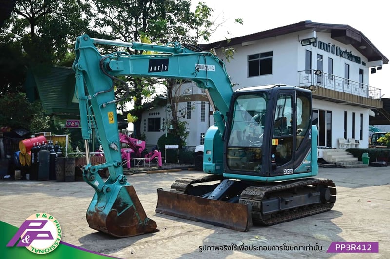 ขายแมคโคร 7 ตัน KOBELCO SK75SR-3-YT07 แทรคเหล็กพร้อมเกี๊ยะยาง มีไลน์หัวเจาะ มีใบมีดดัน มีอาร์มเครน ชั่วโมงน้อยมือสองสภาพดี นำเข้าจากญี่ปุ่น โดย P&P Pro
