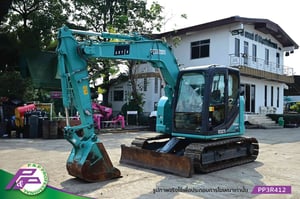 ขายแมคโคร 7 ตัน KOBELCO SK75SR-3-YT07 แทรคเหล็กพร้อมเกี๊ยะยาง มีไลน์หัวเจาะ มีใบมีดดัน มีอาร์มเครน ชั่วโมงน้อยมือสองสภาพดี นำเข้าจากญี่ปุ่น โดย P&P Pro