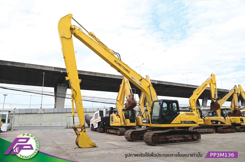 ขายรถขุดใหญ่ แทรคใหญ่ บูมยาว 15 เมตร SUMITOMO SH200LC-6 มีกล้อง 3 ตัว สำหรับภาพมุมสูง ด้านหลัง และด้านข้าง มีอาร์มเครน ชั่วโมงน้อย มือสองสภาพดี นำเข้าจากญี่ปุ่น โดย P&P Pro