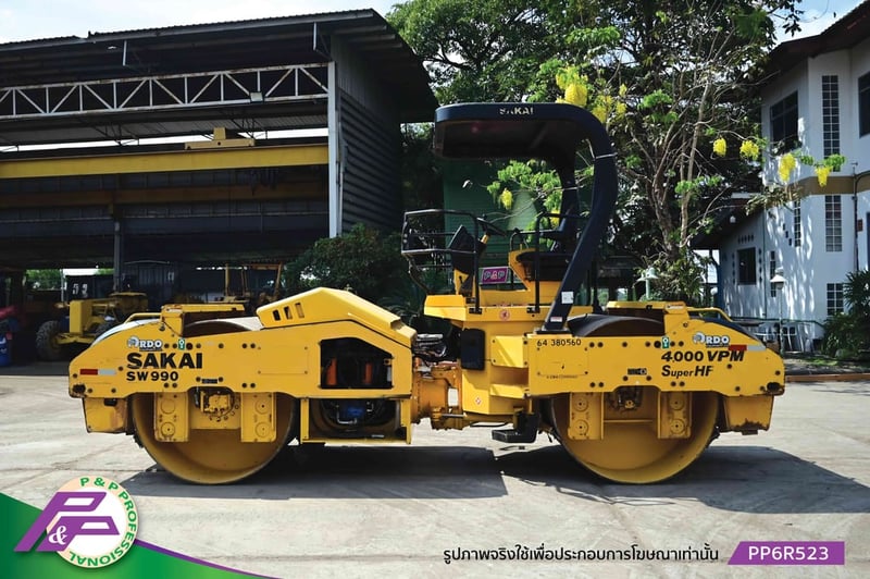 ขายรถบด 2 ล้อเหล็ก ขนาด 13 ตัน รุ่นใหม่ SAKAI SW990 ความกว้าง Drum 2.13 เมตร มือสองสภาพดี นำเข้าจากญี่ปุ่น โดย P&P Pro