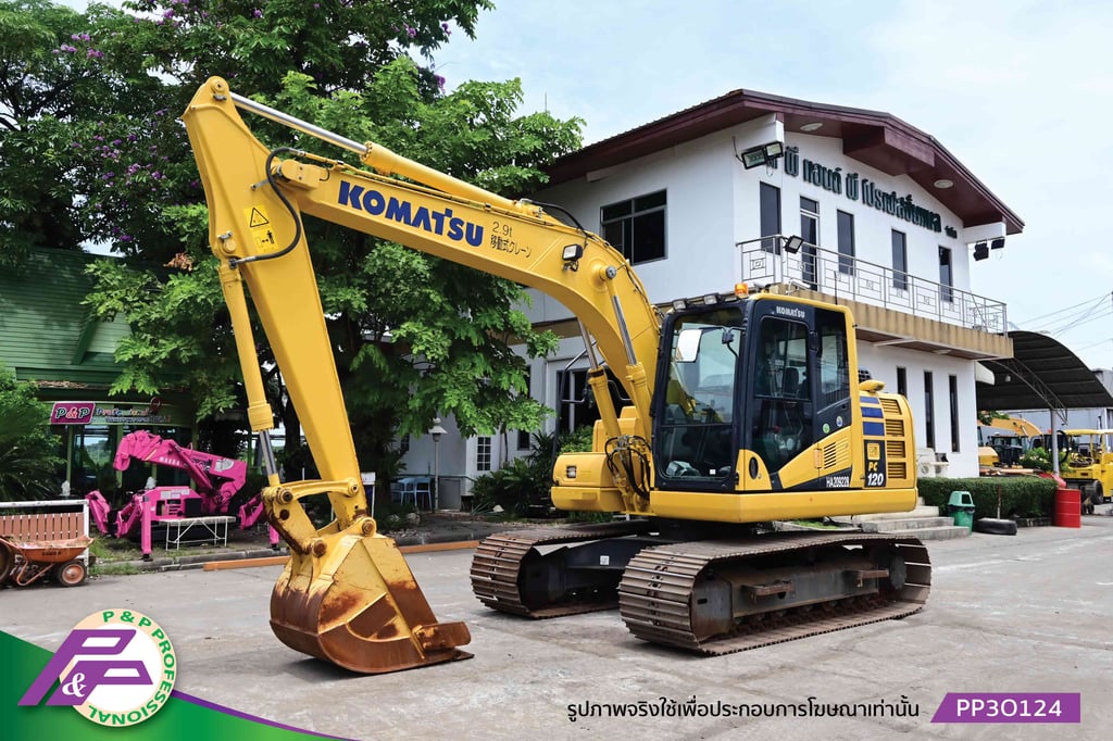 ขายรถขุด KOMATSU PC120-11 รุ่นใหม่ แทรคใหญ่ มีกล้อง 3 ตัว สำหรับภาพมุมสูง ด้านหลัง และด้านข้าง มีอาร์มเครน ชั่วโมงน้อย