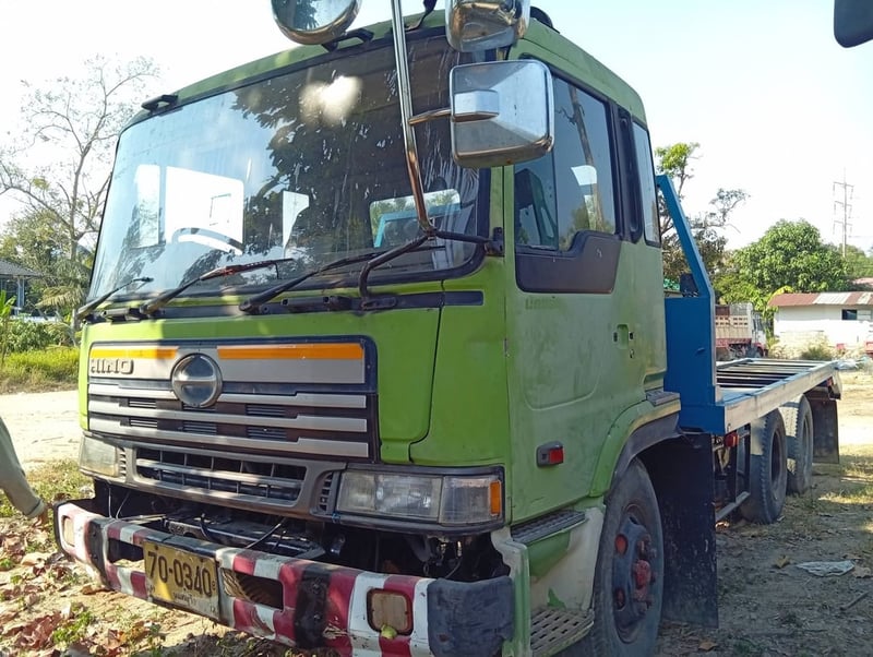 ขาย 280,000 รถเทนเลอร์บรรทุกแบคโฮ HINO ZM 2 เพลาเครื่อง 360 แรง หัวบาง ยางดี ครัชซีสวย เอกสารแจ้ง ม.79 