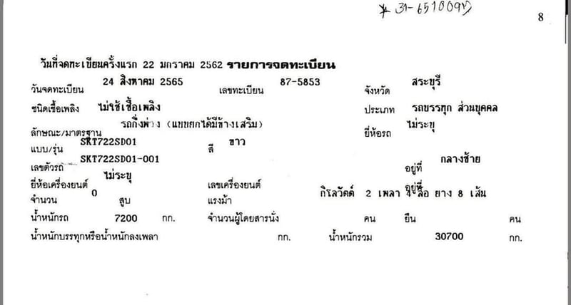 ขาย 395,000 หางเซมิดั้ม 2 เพลา ปี 62 ช่วงล่างสิบน๊อต อู่SKT ยาว 7.20 เมตร น้ำหนัก 7.2 ตัน 