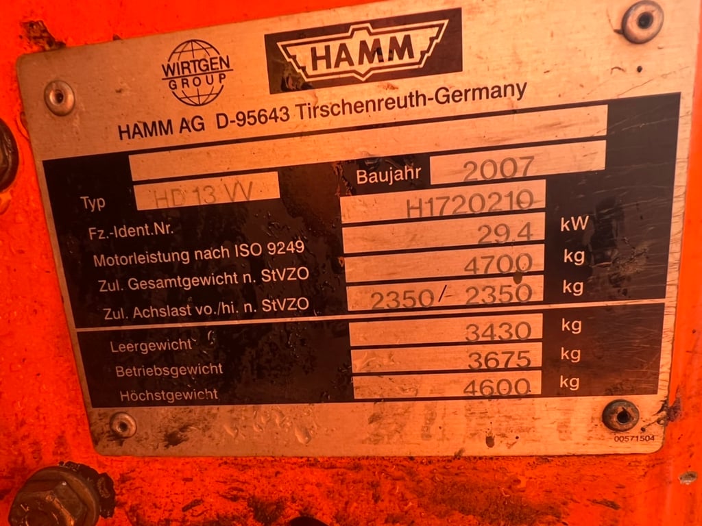 ขาย 275,000 รถบดเบรคดาวน์ 5 ตัน HAMM HD 13 หน้าเหล็กหลังเหล็ก 