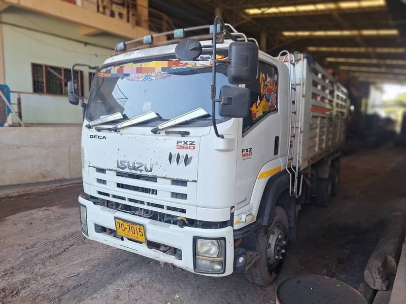 ขาย 1,150,000 รถดั้มเสาธงพ่วงแม่ลูก ISUZU 360 ปี 57 วิ่งน้อย 345,000 กม.หัวบาง ยางดี ครัชซีสวย ลูกพ่วงดั้มเสาธง 3 เพลา ครัชซีสวย ยางดี รถพร้อมใช้งาน 