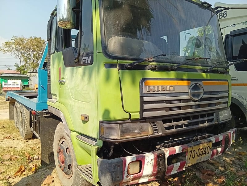ขาย 280,000 รถเทนเลอร์บรรทุกแบคโฮ HINO ZM 2 เพลาเครื่อง 360 แรง หัวบาง ยางดี ครัชซีสวย เอกสารแจ้ง ม.79 