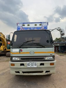 #ขายคู่ 650,000 หัวลากหางโรเบส หัวลาก HINO FM3M 2 เพลา เครื่องดี ครัชซีสวย ยางดี หางโรเบส 2 เพลา กว้าง 2.50 ม.กางปีกข้างละ 25 ซม. ยาว 12 ม. พร้อมบรรไดไฮดอร์บิคขึ้นรถ