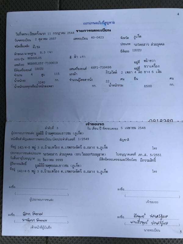 ISUZU NKR 115แรงม้า รถบรรทุก 4ล้อ สองแถว ปี2001 เลขไมล์มากกว่า 800,000 กม.