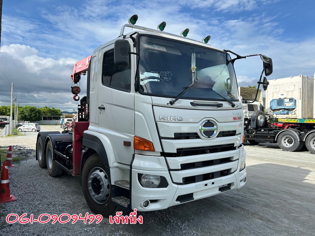 💥โปรขายคู่หัวลากลด 120,000 บาn สิบล้อหัวลาก HINO FM1A 344 แรง ปี 62 ติดเครน UNIC 5 ตัน 3 ปลอก (0293)