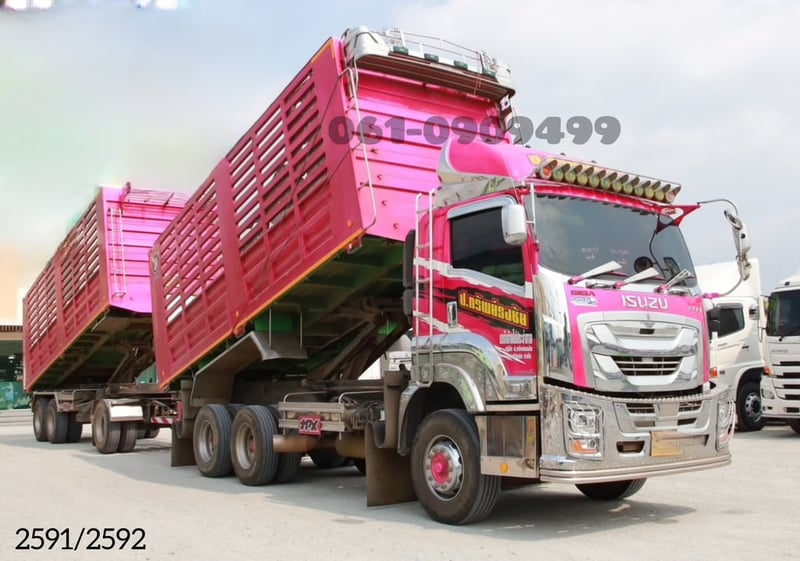🩷สิบล้อดั้มพ์ บรรทุก 31 ตัน  👉สิบล้อดั้มพ์พ่วง ISUZU FXZ 360 แรงม้า ปี 65 (2591,2592)