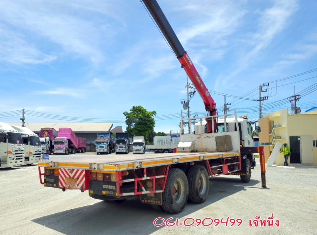 🔥โปรขั้นบันได ยิ่งซื้อยิ่งลด สิบล้อพื้นเรียบเพลาเดียว Isuzu Fvm 240 แรง ปี 56 (7224) ติดเครน UNIC 5 ตัน 5 ปลอก 
