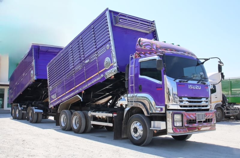 สิบล้อดั้มพ์พ่วง ISUZU FXZ 360 แรงม้า ปี 54 ลูกปี 55 (9033,0857)