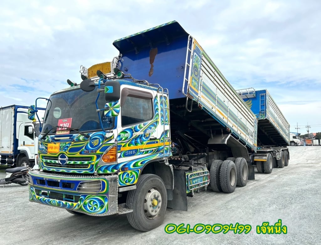 สิบล้อดั้มพ์แม่ลูก Hino FM1A 344 แรงม้า ปี 2556 (3163)