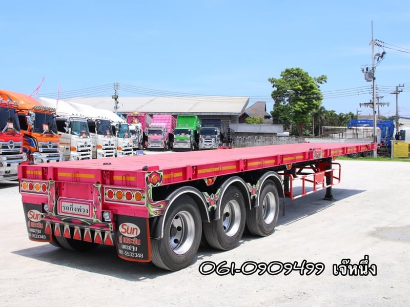 หางเเพื้นเรียบสามเพลา อู่เดอะซัน ปี 2565 (0376) หางเเพื้นเรียบสามเพลา อู่เดอะซัน ปี 2565 (0376)