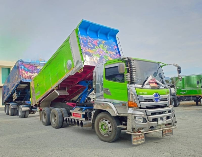 สิบล้อดั้มพ์พ่วง Hino FM1A  344 แรง ปี 66 ลูกปี 65 (5902,2075)