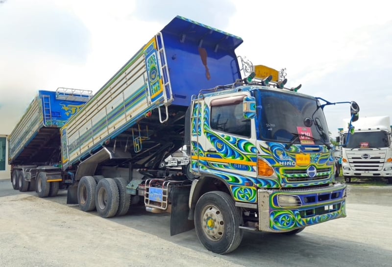 สิบล้อดั้มพ์พ่วง Hino FM1A  344 แรงม้า ปี 2556 (3163) ✔️อู่สหะกิจ บรรทุก 29.5 ตัน