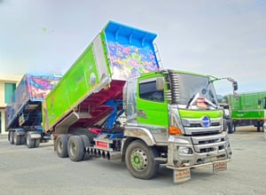 สิบล้อดั้มพ์พ่วง Hino FM1A  344 แรง ปี 66 ลูกปี 65 (5902,2075)