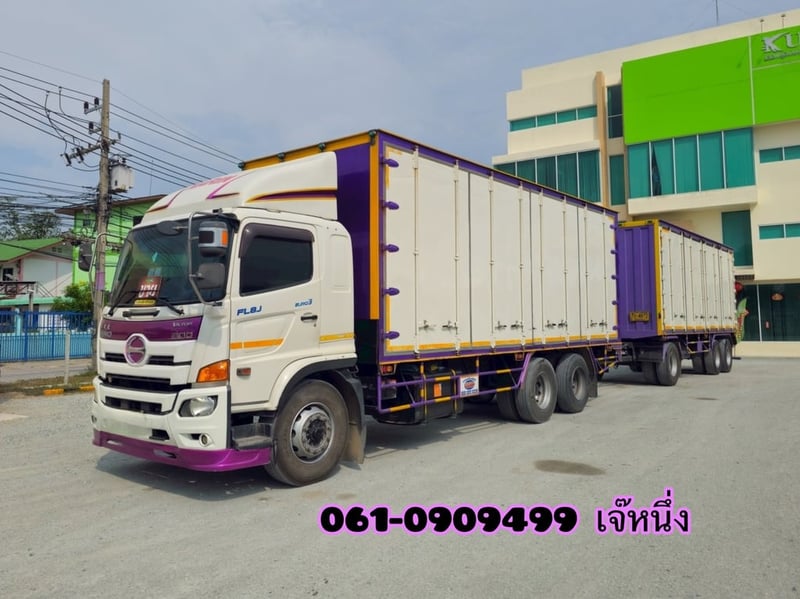 สิบล้อตู้สิบบาน Hino FL8J 260 แรงม้า ปี 60 (3133)  👉หางตู้สิบบานสามเพลา อู่เซฟดีล ปี 2563 (4972)