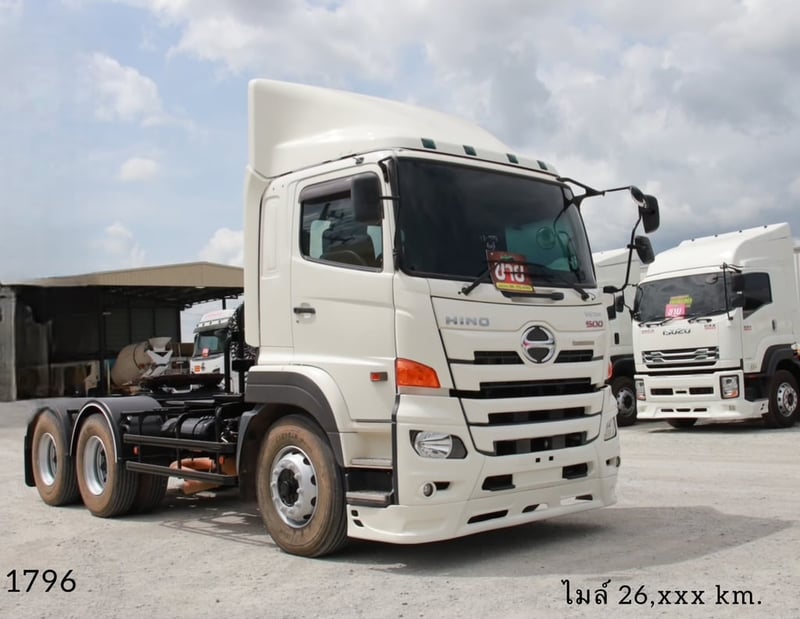 🔥 สิบล้อหัวลาก 380 ไมล์ 26,xxx km. ☎️สนใจโทร. 061-0909499  👉สิบล้อหัวลาก Hino Victor  380 แรงม้า ปี 65 (1796)