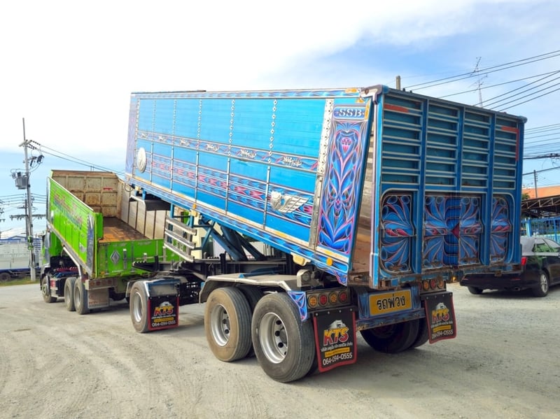 สิบล้อดั้มพ์พ่วง Hino FM1A  344 แรง ปี 66 ลูกปี 65 (5902,2075)