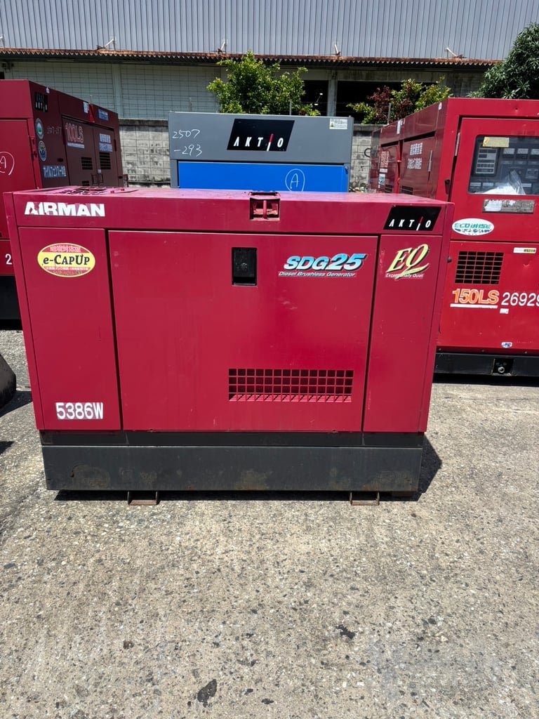 เครื่องปั่นไฟแอร์แมน25kva เครื่องปั่นไฟแอร์แมน25kva