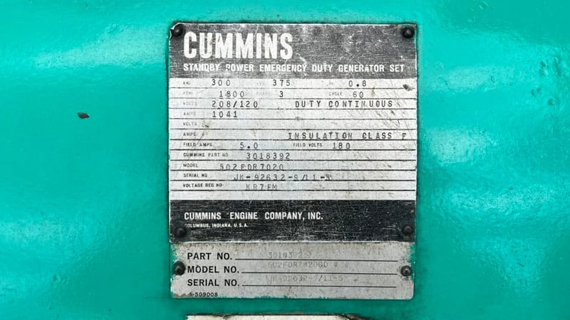 เครื่องปั่นไฟสนาม(GENERATOR)🇺🇸CUMMINS USA🇺🇸ขนาด 375 KVA เครื่องยนต์ดีเซลเทอร์โบ 6 สูบ แบตเตอรี่เบิกใหม่ พร้อมใช้งาน เครื่องปั่นไฟสนาม(GENERATOR)🇺🇸CUMMINS USA🇺🇸ขนาด 375 KVA เครื่องยนต์ดีเซลเทอร์โบ 6 สูบ แบตเตอรี่เบิกใหม่ พร้อมใช้งาน