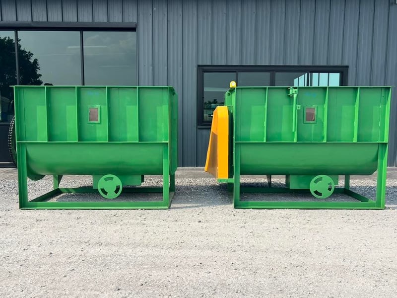 ถังเหล็กกวนผสมแนวนอน ขนาด 500 KG ชุดเกียร์ต้นกำลัง 10 HP⚡️380V⚡️เข้ามา 2 ตัว