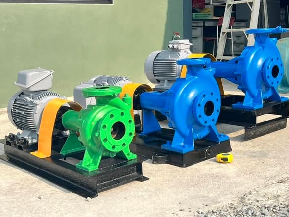 ชุดปั้มน้ำหอยโข่ง🇯🇵KAWAMOTO & TERAL🇯🇵ขนาด 7.5 HP  ท่อ 3”~ 2.5”⚡️380V⚡️เข้ามา 3 ชุด