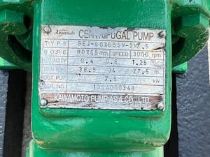 ชุดปั้มน้ำหอยโข่ง🇯🇵KAWAMOTO & TERAL🇯🇵ขนาด 7.5 HP  ท่อ 3”~ 2.5”⚡️380V⚡️เข้ามา 3 ชุด