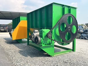 ถังเหล็กกวนผสมแนวนอน ขนาด 500 KG ชุดเกียร์ต้นกำลัง 10 HP⚡️380V⚡️เข้ามา 2 ตัว