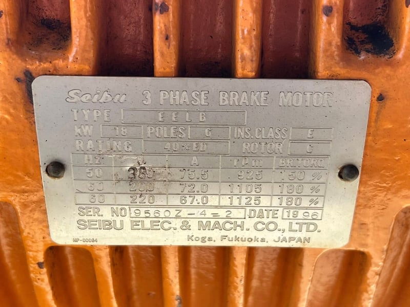 วินซ์สลิงไฟฟ้าเก่าญี่ปุ่น(กว้าน)🇯🇵SEIBU WINCH JAPAN🇯🇵Typs : PWS 30 ton  สลิงยาว 100 เมตร โต 25 mm ( 1” )⚡️380V⚡️💥#สดจากนอก🇯🇵💥
