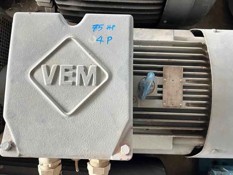 มอเตอร์ไฟฟ้ากำลัง🇩🇪 VEM Germany 🇩🇪ขนาด 75 HP  4 pole  1470 rpm⚡️380V⚡️เข้ามา 3 ตัว