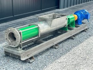 สกรูเพลสสเตนเลสงานยุโรปALLWEILER AG GERMANY ท่อ 6” ห้องสกรูยาว 140 cm เกียร์ขนาด 5 HP 380V สกรูเพลสสเตนเลสงานยุโรปALLWEILER AG GERMANY ท่อ 6” ห้องสกรูยาว 140 cm เกียร์ขนาด 5 HP 380V