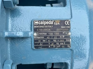 ชุดปั้มน้ำหอยโข่ง🇮🇹CALPEDA ITALY🇮🇹ขนาด 40 HP ขนาดท่อ 5~4”  H : 45 m Q : 300 m3h⚡️380V⚡️เข้ามา 2 ชุด