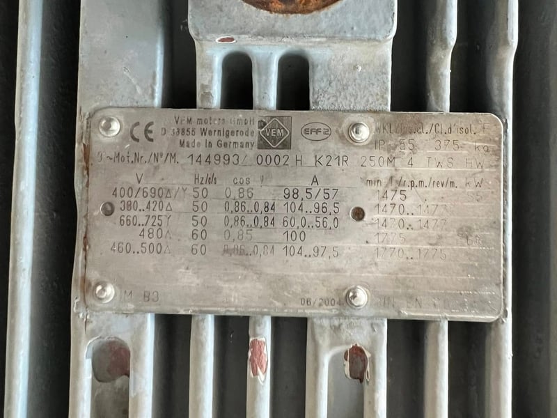 มอเตอร์ไฟฟ้ากำลัง🇩🇪 VEM Germany 🇩🇪ขนาด 75 HP  4 pole  1470 rpm⚡️380V⚡️เข้ามา 3 ตัว