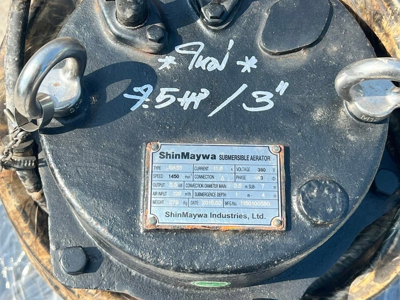 ปั้มเติมอากาศบ่อบำบัด🇯🇵ShinMaywa JAPAN🇯🇵ขนาด 7.5 HP  ท่อ 3”⚡️380V⚡️เข้ามา 6 ตัว💥#ของใหม่เก็บสแปยังไม่ได้ใช้งาน💯