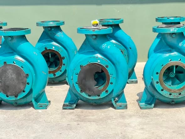 หัวปั้มน้ำหอยโข่ง KIRLOSKAR PUMP ขนาด 8”~ 6”  H : 33 m  Q : 360 m3h ใช้กับมอเตอร์ 60~75 HP เข้ามา 12 ตัว 💥#ของใหม่เก็บสแปยังไม่