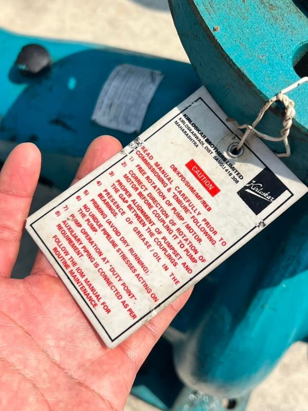 หัวปั้มน้ำหอยโข่ง KIRLOSKAR PUMP ขนาด 8”~ 6”  H : 33 m  Q : 360 m3h ใช้กับมอเตอร์ 60~75 HP เข้ามา 12 ตัว 💥#ของใหม่เก็บสแปยังไม่