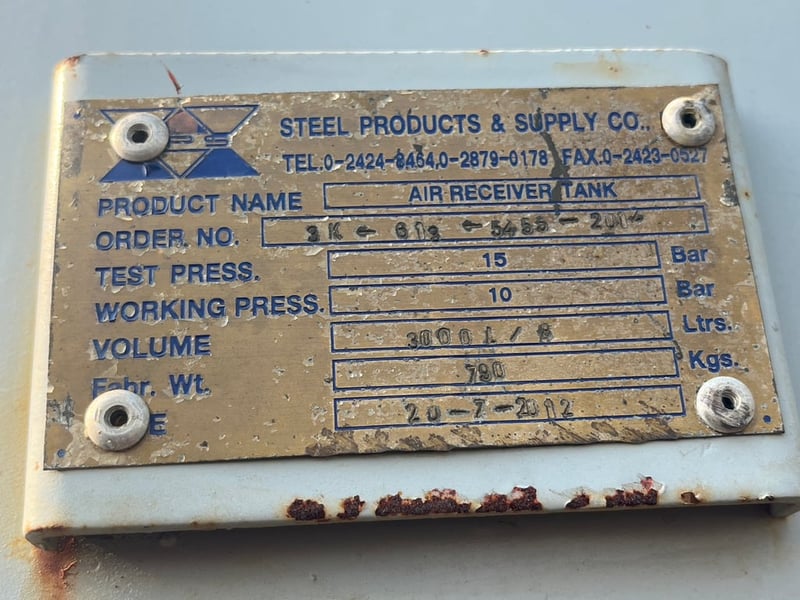 ถังพักลมเข้าใหม่ ขนาด 3000 Litr Testpress : 15 bar Workingpress : 10 bar สภาพสวยเข้ามา 4 ใบ ถังพักลมเข้าใหม่ ขนาด 3000 Litr Testpress : 15 bar Workingpress : 10 bar สภาพสวยเข้ามา 4 ใบ