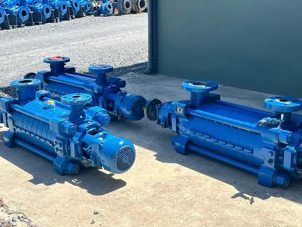 ปั้มมัลติจสเตทหลายใบพัด 🇩🇪SULZER WEISE GERMANY🇩🇪 งานยุโรปสเตนเลสเกรดพรีเมี่ยม  4”~ 2”  H : 639 m  Q : 40.3 m3h ใช้กับมอเตอร์ขนาด 150 ~ 180 HP เข้ามา 3 ตัว