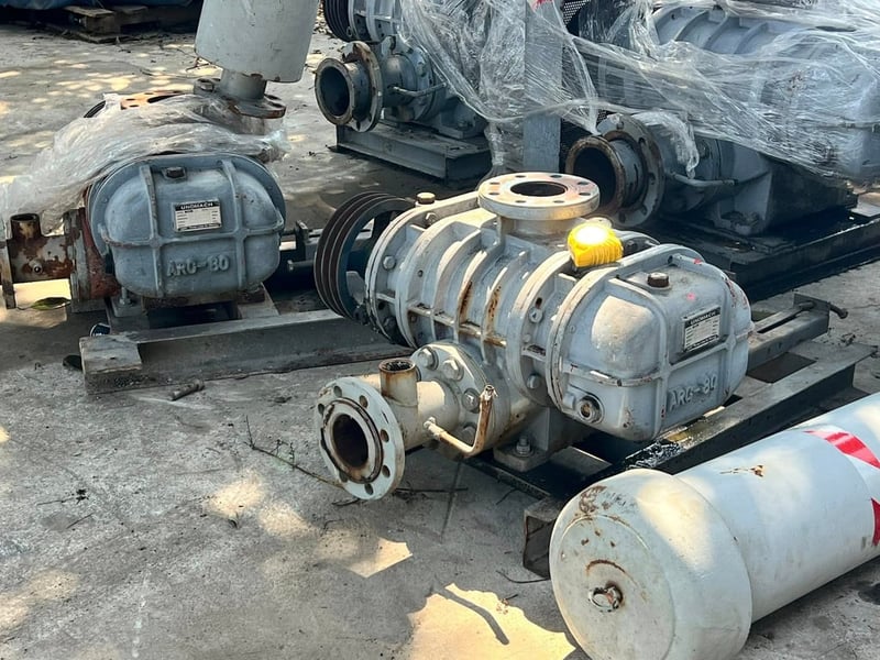 รูทโบลเวอร์อัดอากาศ(RootBlower)🇯🇵UNOMACH ARC🇯🇵รุ่น ARC-80 ( 3” ) มาพร้อมแท่น (ไม่มีมอเตอร์)