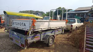ลูกกระบะบรรทุก 4 ล้อ TOYOTA DYNA DUTRO หรือ HINO300 XZU หรือ ISUZU ELF กระบะคาร์โก้แท้ พื้นเรียบ เปิดได้ 3 ด้าน ขนาดมาตรฐาน กว้าง1.7ม. ยาว 3.2ม. เหล็กหนาพับรอน พับแข็ง อย่างดีของแท้