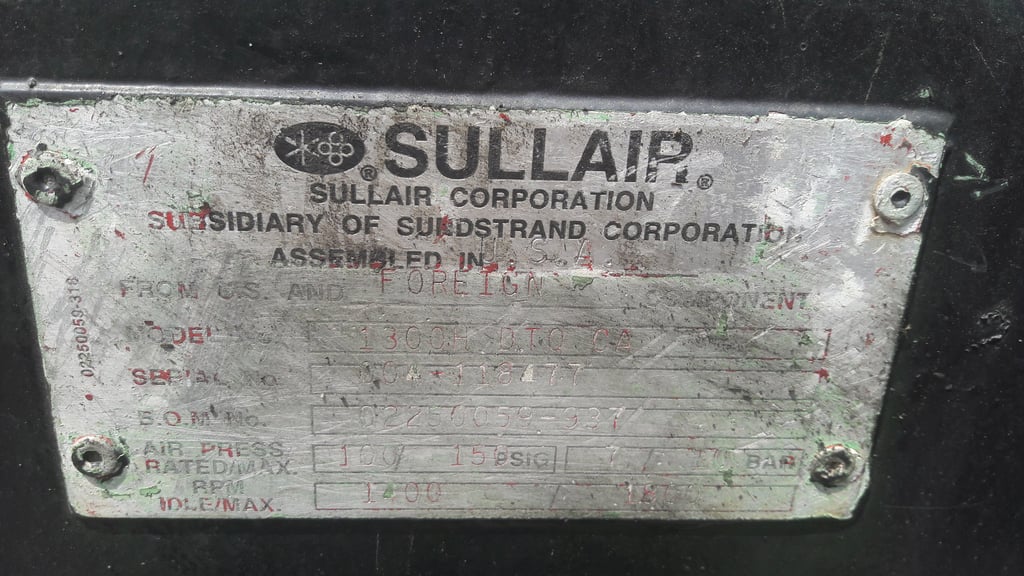 ปั้มลม SULLAIR รุ่น H1300 475 แรงม้า ลม 10.5 บาร์