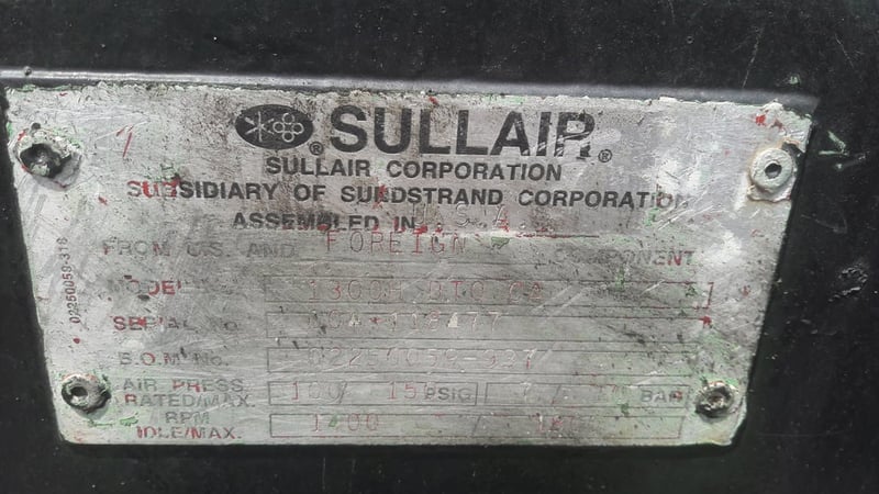 ปั้มลม SULLAIR รุ่น H1300 475 แรงม้า ลม 10.5 บาร์ ปั้มลม SULLAIR รุ่น H1300 475 แรงม้า ลม 10.5 บาร์