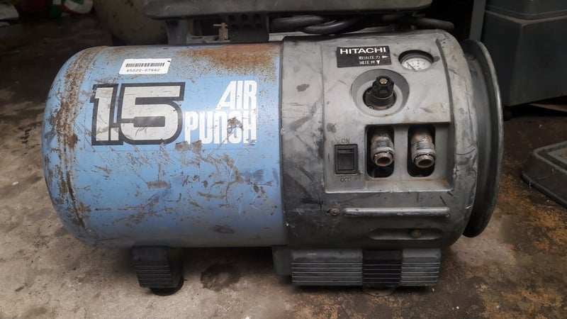 ปั้มลมแคปซูน HITACHI PA1500S 100V เก่าญี่ปุ่น ขายตามสภาพ 