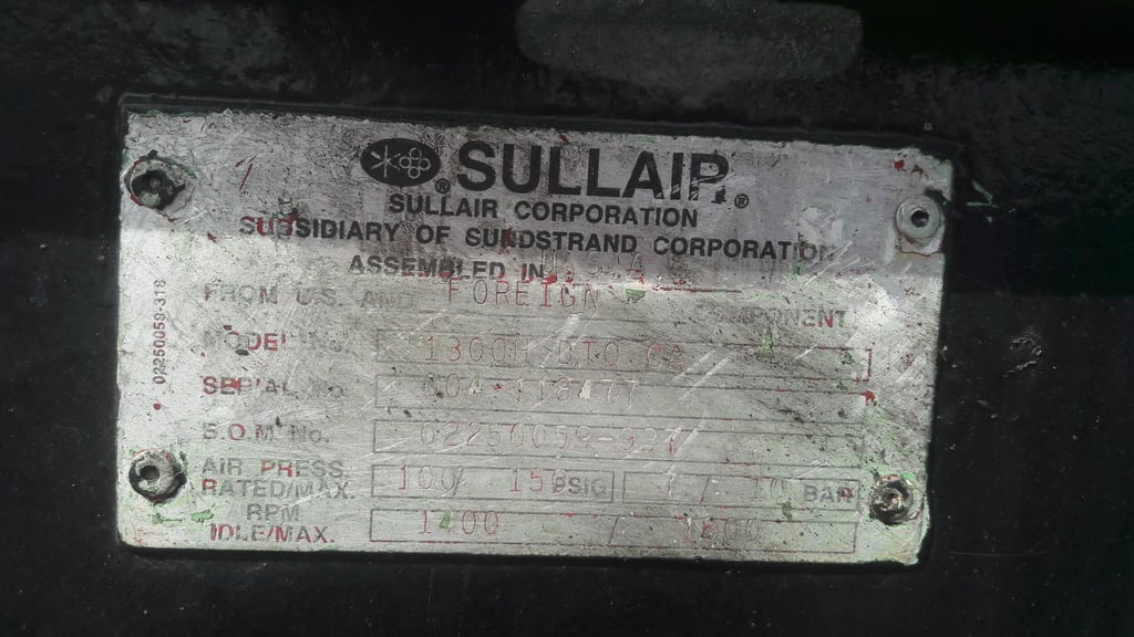 ปั้มลม SULLAIR รุ่น H1300 475แรงม้า ลม 10.5 บาร์
