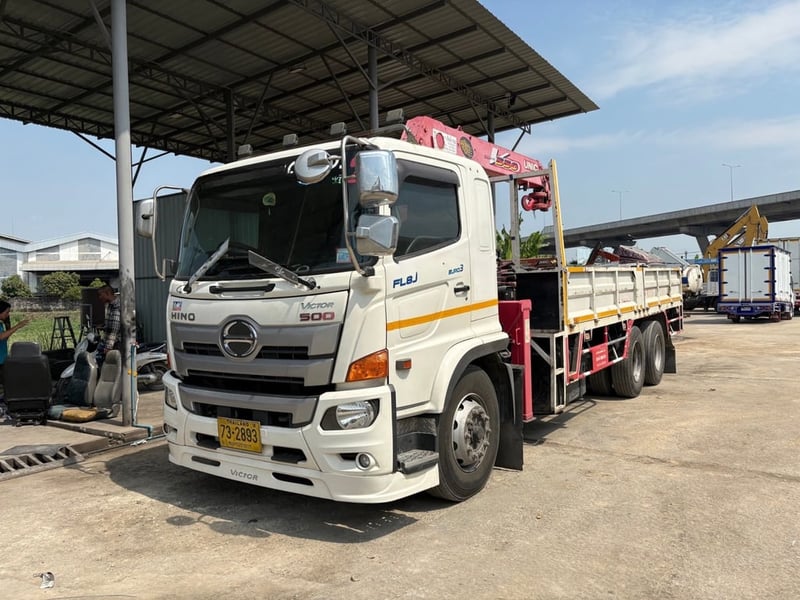 10ล้อติดเครน HINO FL 260แรงปี2563เครนยูนิค 5ตัน พร้อมใช้งาน