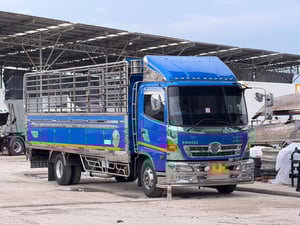 6ล้อคอกสูงHINO FC 210แรงม้า คอกอลูมิเนียมพื้นสแตนเลส ยาว6.5เมตร 