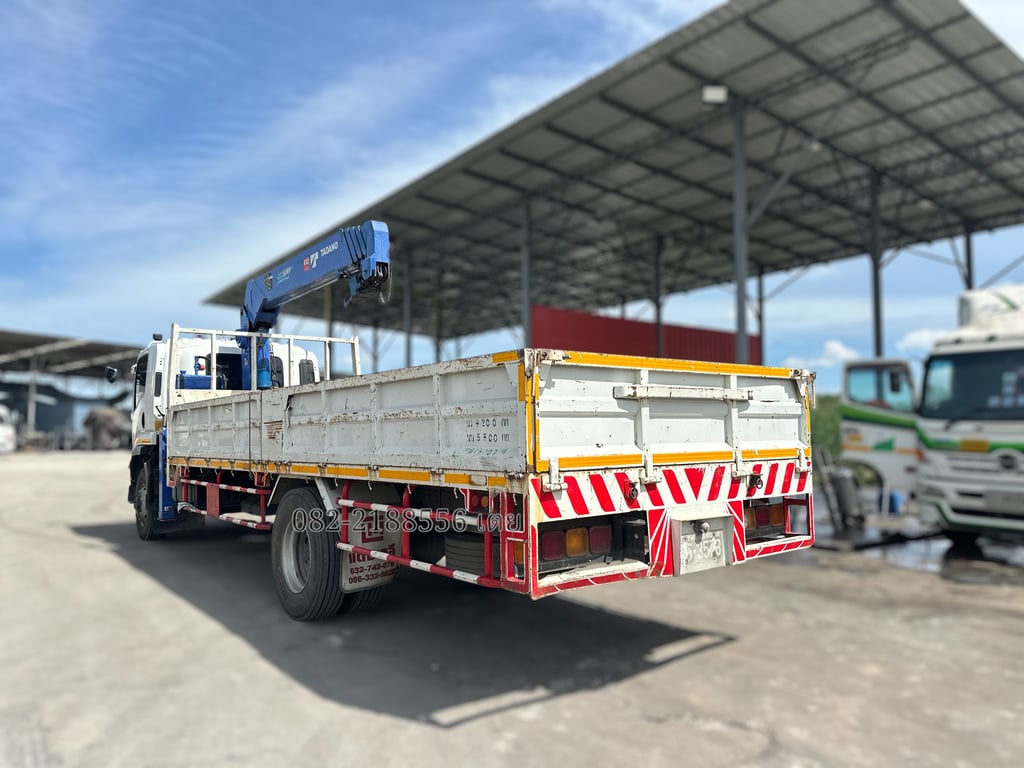 ISUZU FTR 240แรงม้า รถบรรทุก 6ล้อ กระบะเหล็กติดเครน ปี2019