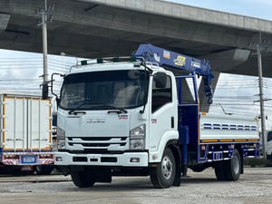 ISUZU FRR 210แรงม้า รถบรรทุก 6ล้อ กระบะเหล็กติดเครน ปี2013